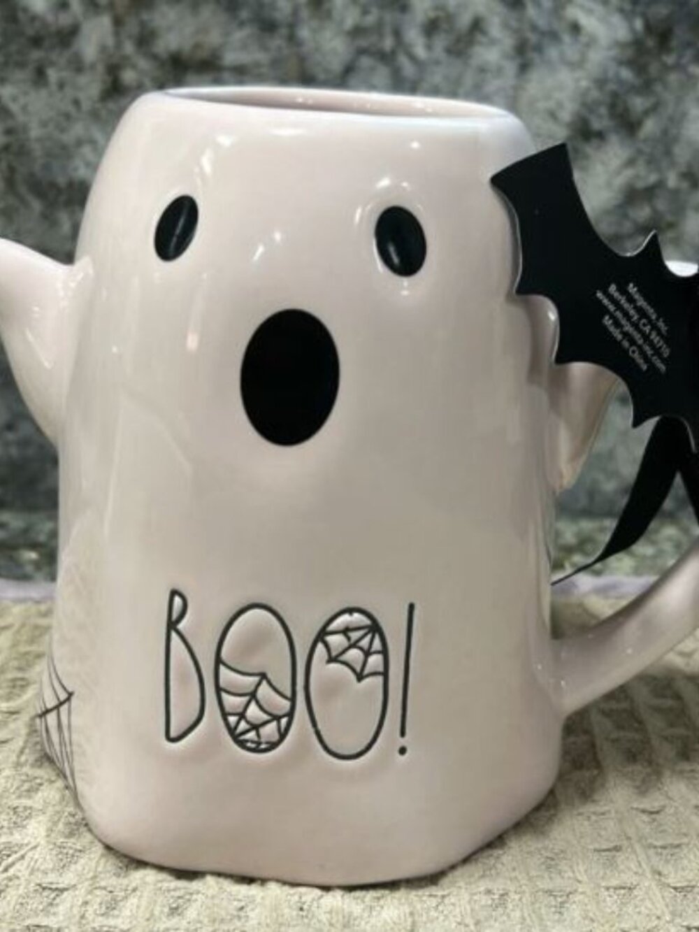 NWT Rae Dunn Light Pink BOO! Ghost Mug